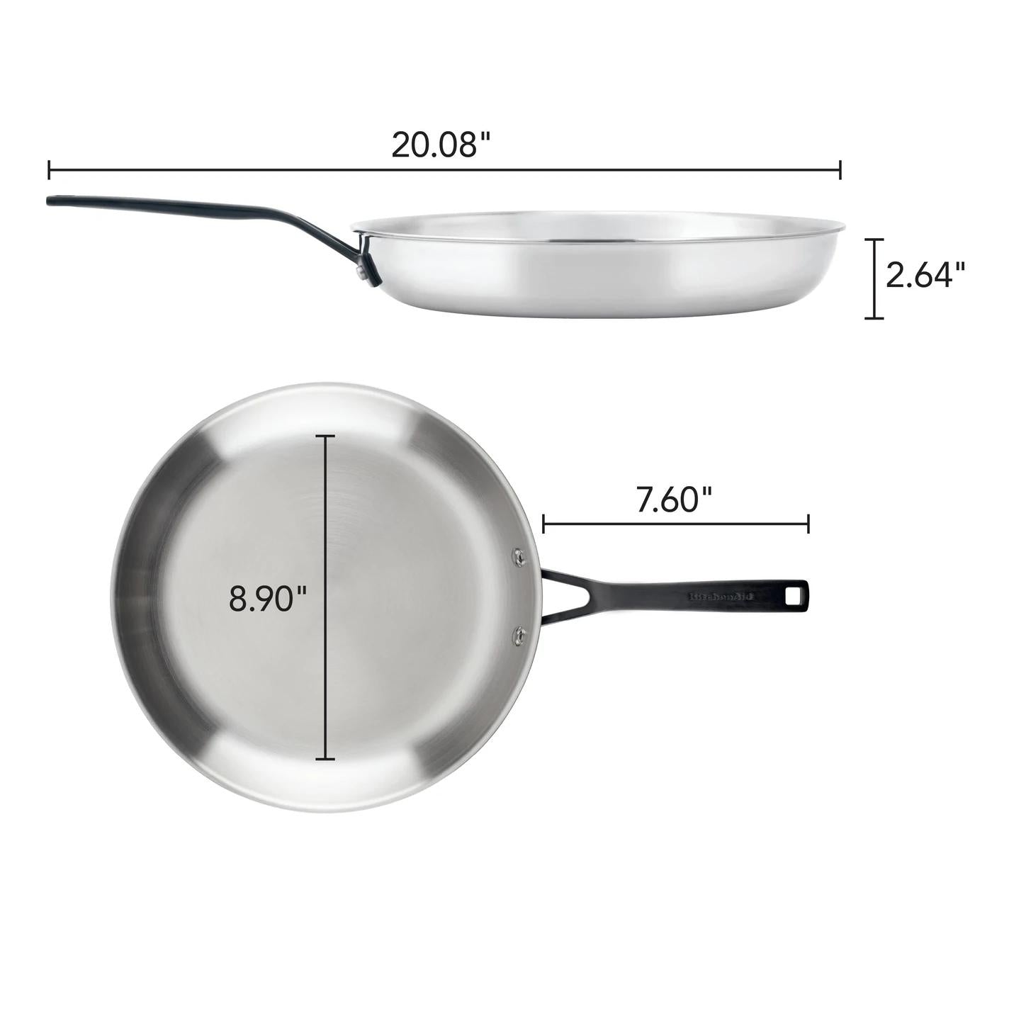 KitchenAid 12.25in 5-Ply Clad Stainless Steel Frying Pan 30007 IMAGE 4