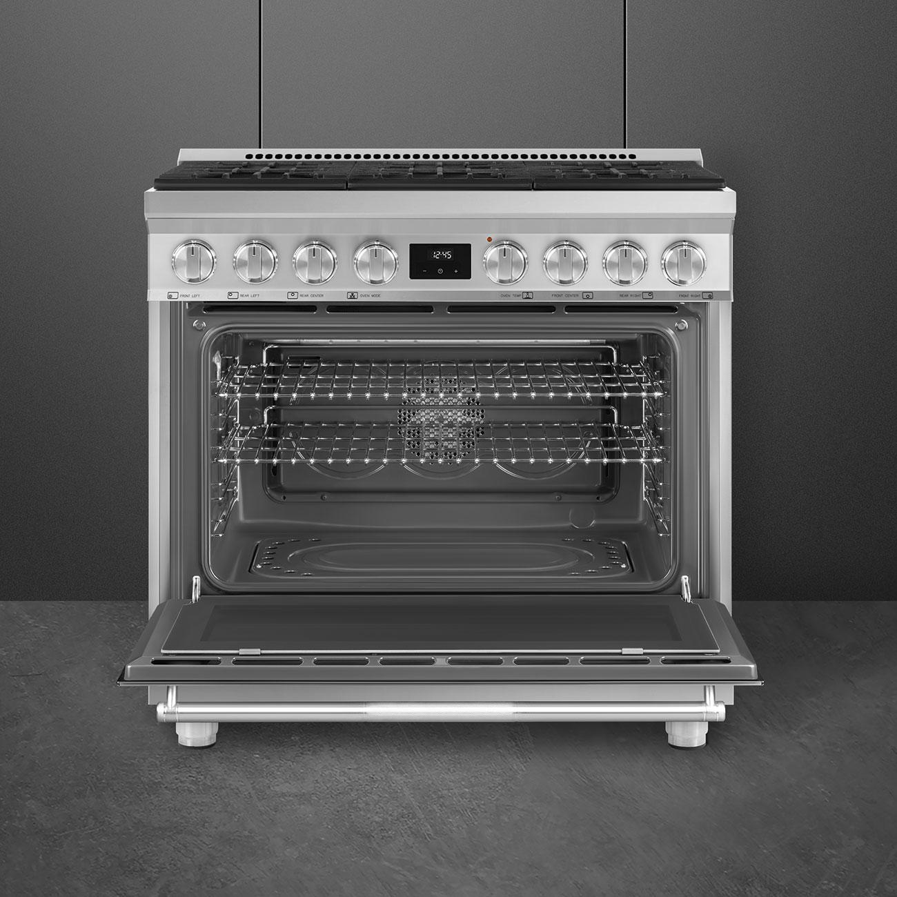 Smeg 36-inch Freestanding Gas Range with Convection Technology SPR36UGGX IMAGE 2