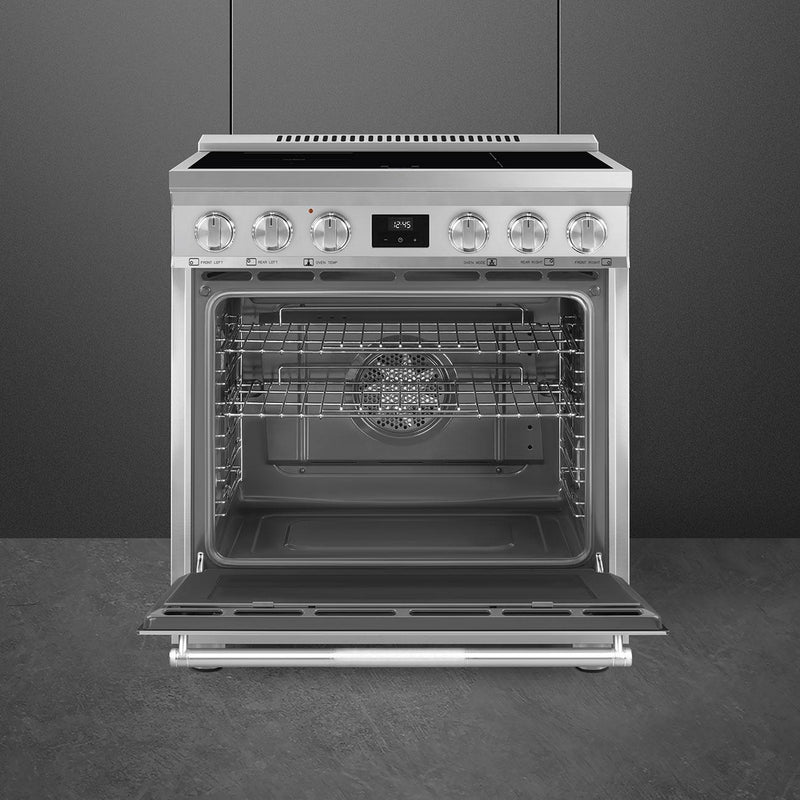 Smeg 30-inch Freestanding Induction Range with True European Convection SPR30UIMX IMAGE 2
