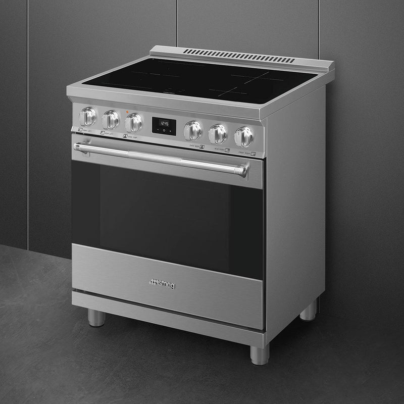 Smeg 30-inch Freestanding Induction Range with True European Convection SPR30UIMX IMAGE 3