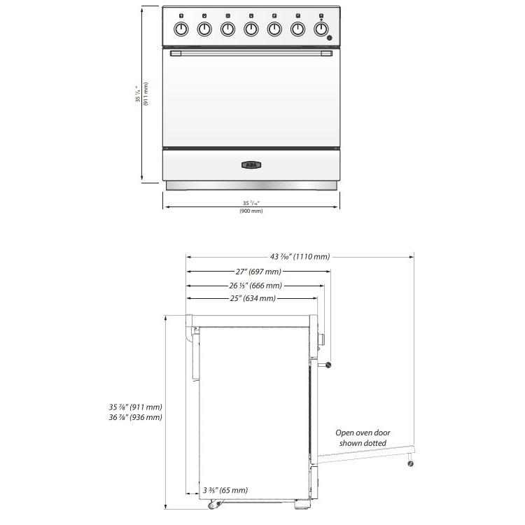 AGA 36-inch Mercury Induction Range with True European Twin Fan Convection AMC36INFWN IMAGE 2