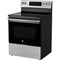 GE 30-inch Freestanding Electric Range with True European Convection Technology JCB840STSS IMAGE 5