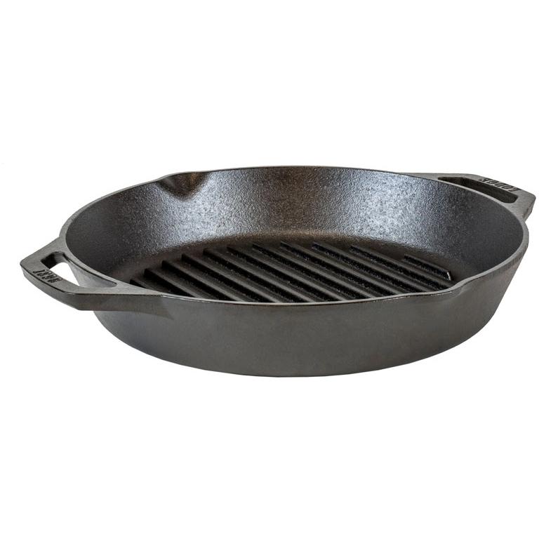 Lodge 12-Inch Dual Handle Cast Iron Grill Pan L10GPL IMAGE 1