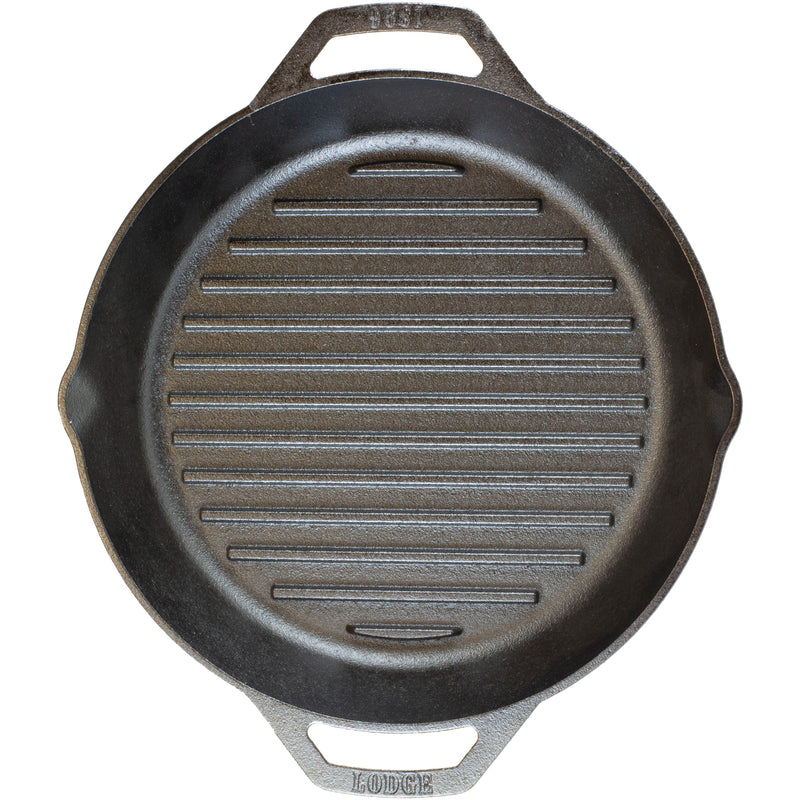 Lodge 12-Inch Dual Handle Cast Iron Grill Pan L10GPL IMAGE 3