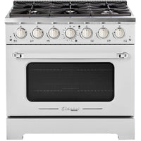 Unique Appliances 36-inch Freestanding Classic Retro Gas Range with Pro Convection UGP-36CR W IMAGE 1