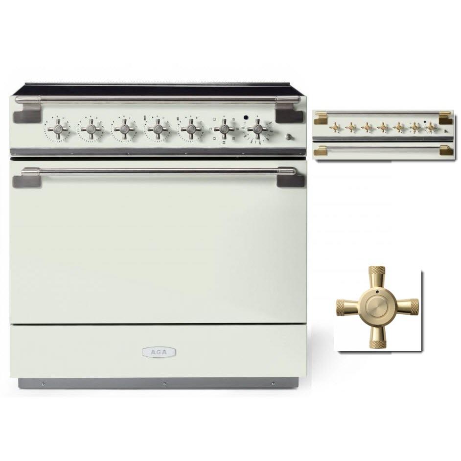 AEL361INABWHT AGA 36inch Elise Induction Range with True European