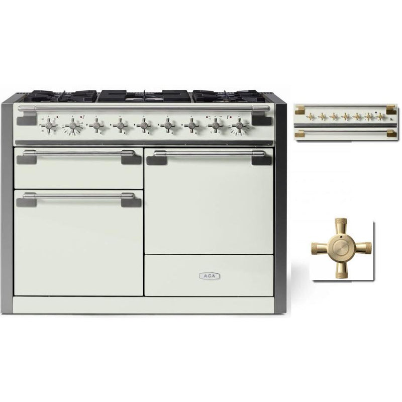 AEL481DFABWHT AGA 48inch Elise Dual Fuel Range with True European