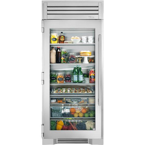 True Residential 36-inch, 25.5 cu. ft. Built-in All Refrigerator with Glass Door TR-36REF-L-SG-C IMAGE 1