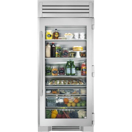 True Residential 36-inch, 25.5 cu. ft. Built-in All Refrigerator with Glass Door TR-36REF-R-SG-C IMAGE 1