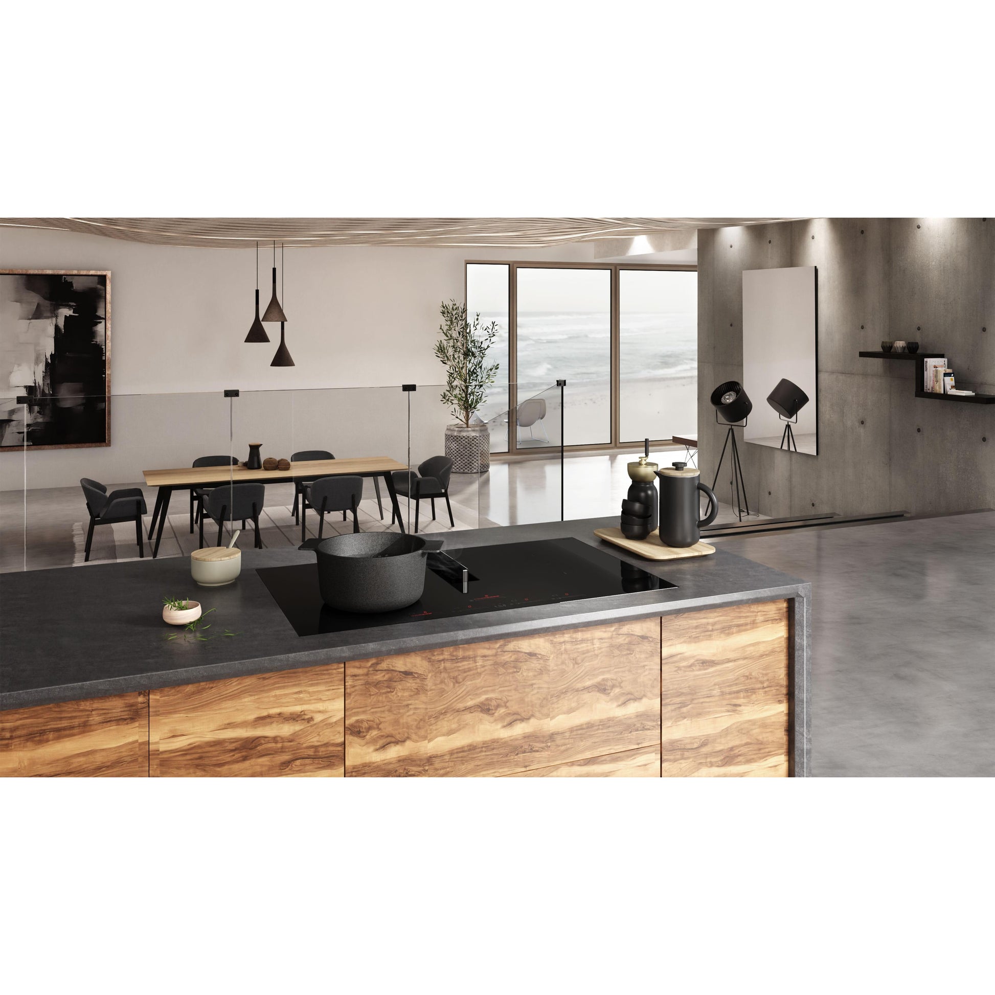 Elica 30-inch Built-in Induction Cooktop with 2 in 1 Downdraft ENF430BL IMAGE 7