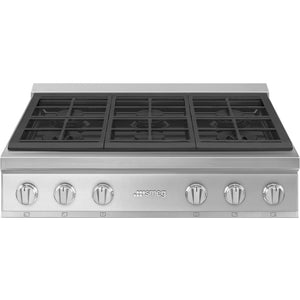 Smeg Portofino 36-inch Built-In Rangetop RTU366GX IMAGE 1