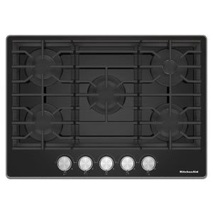 KitchenAid 30-inch Built-in Gas Cooktop with 5 Burners KCGG530PBL IMAGE 1