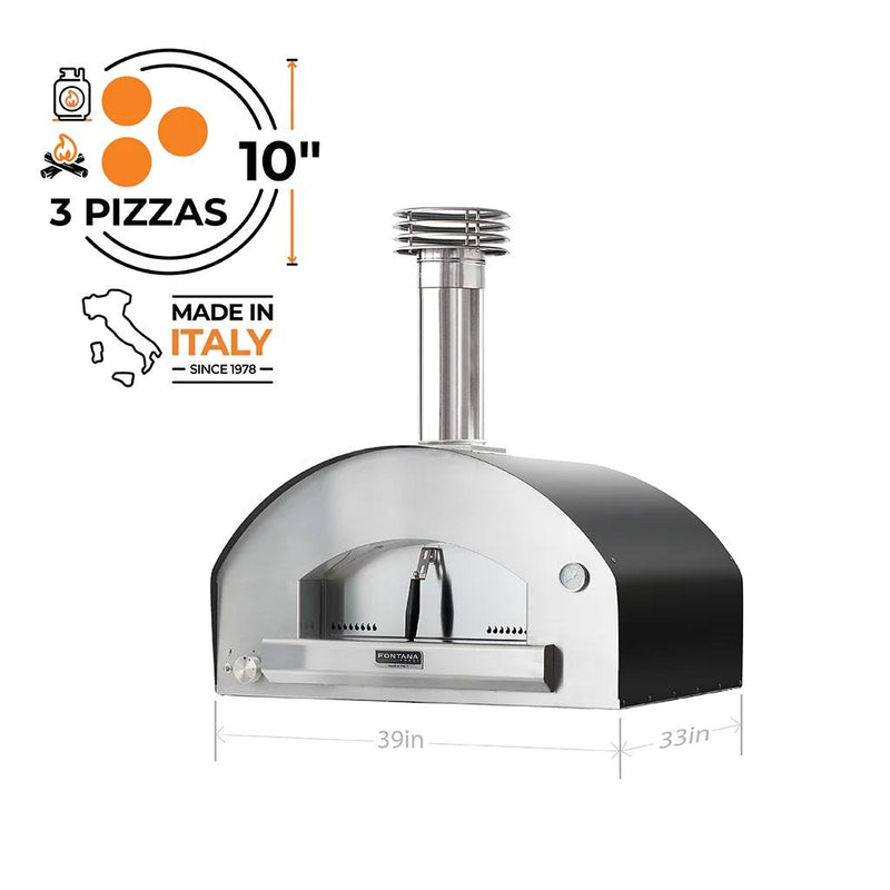 Fontana Forni Natural gas and Wood Firenze Countertop Outdoor Pizza Oven FTFIRHA IMAGE 2