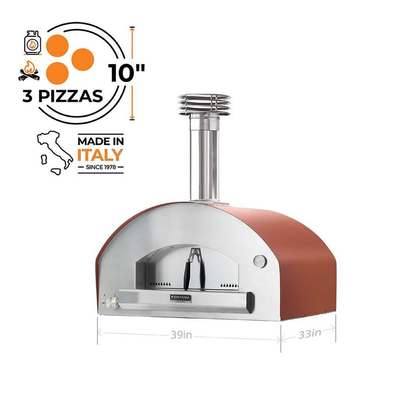 Fontana Forni Natural gas and Wood Firenze Countertop Outdoor Pizza Oven FTFIRHR IMAGE 2