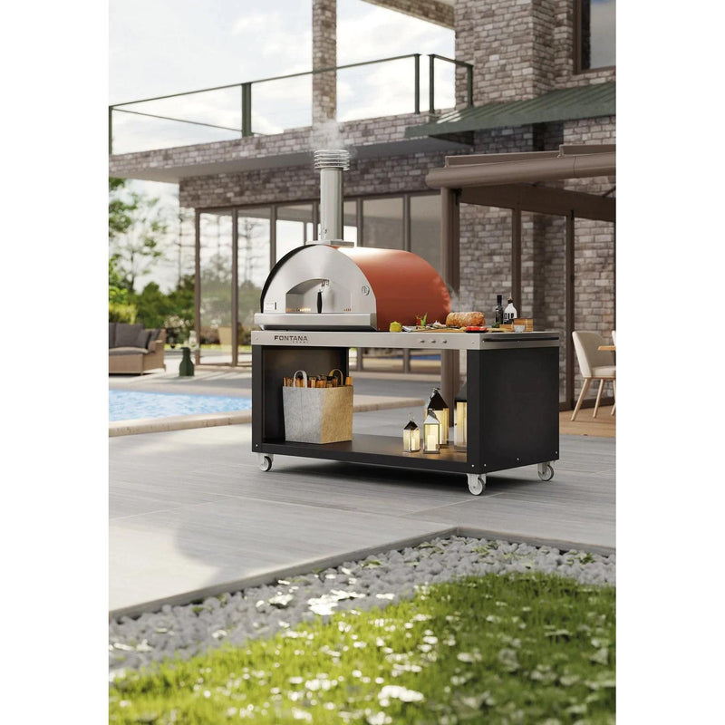 Fontana Forni Natural gas and Wood Firenze Countertop Outdoor Pizza Oven FTFIRHR IMAGE 3