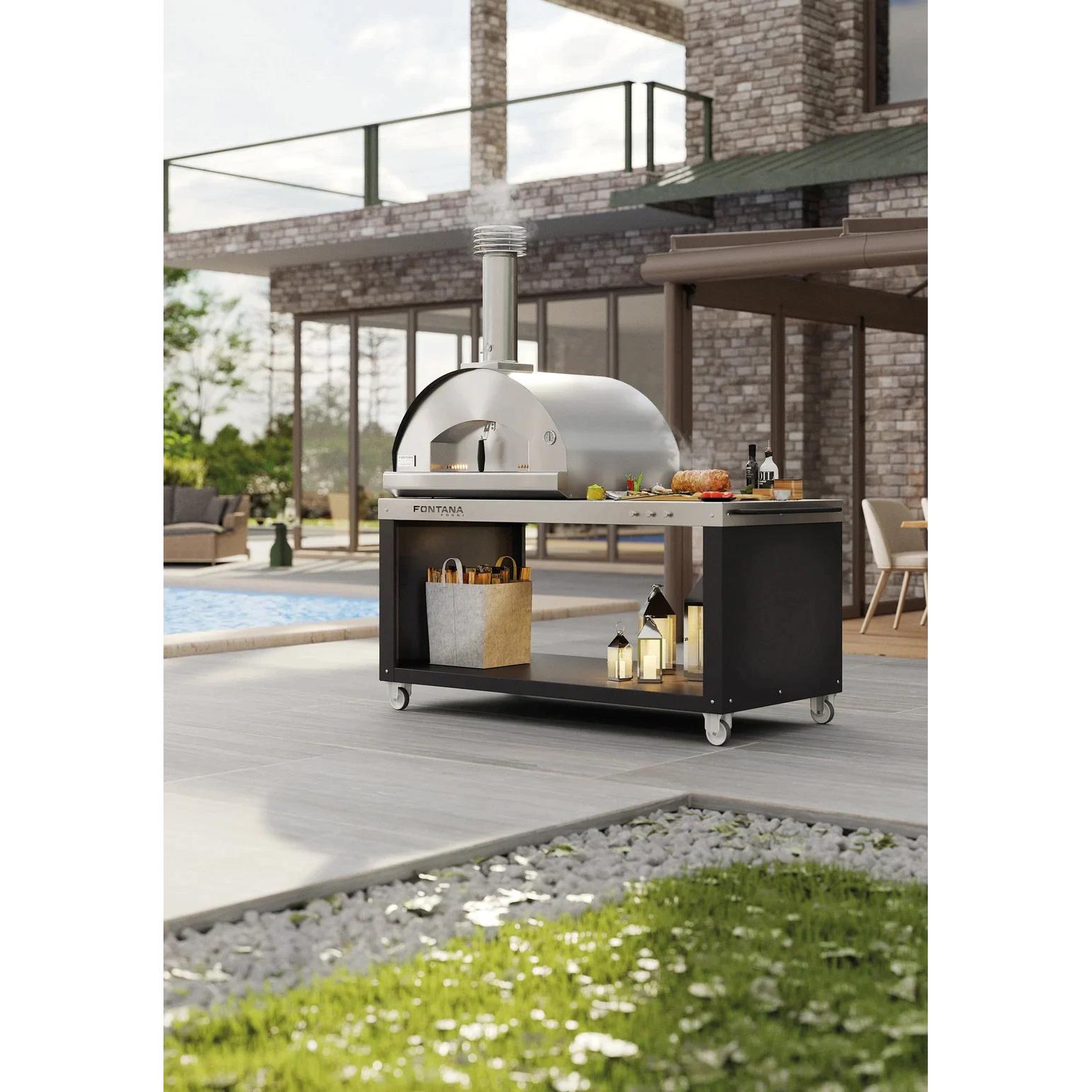 Fontana Forni Natural gas and Wood Firenze Countertop Outdoor Pizza Oven FTFIRHS IMAGE 2