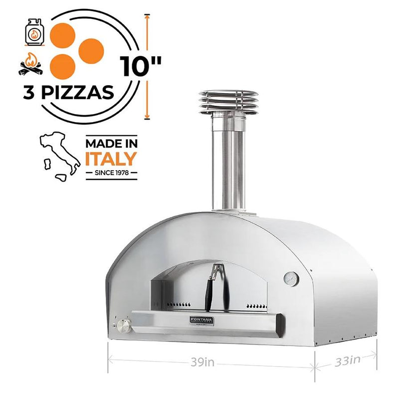 Fontana Forni Natural gas and Wood Firenze Countertop Outdoor Pizza Oven FTFIRHS IMAGE 2
