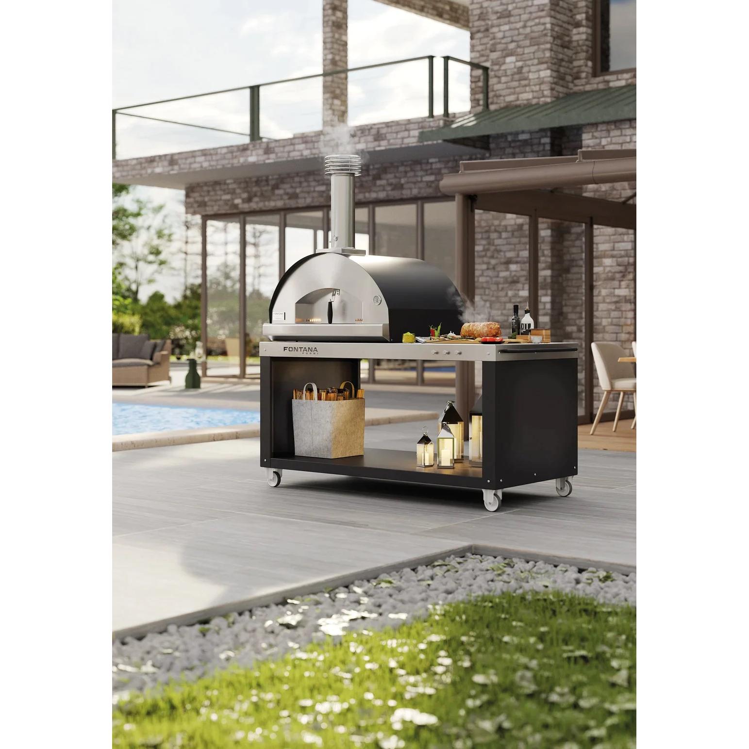 Fontana Forni Natural gas and Wood Napoli Countertop Outdoor Pizza Oven FTNAPHA IMAGE 11