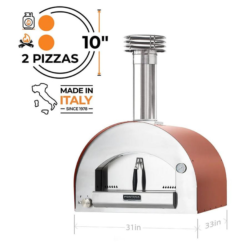 Fontana Forni Natural gas and Wood Napoli Countertop Outdoor Pizza Oven FTNAPHR IMAGE 2