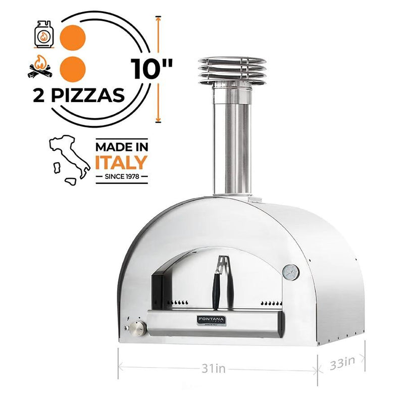 Fontana Forni Natural gas and Wood Napoli Countertop Outdoor Pizza Oven FTNAPHS IMAGE 2
