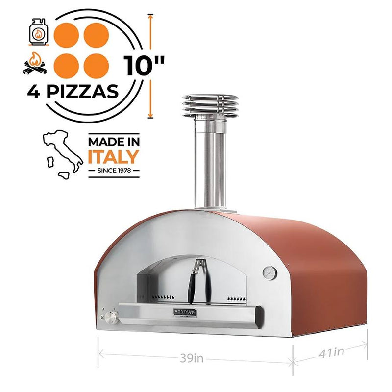 Fontana Forni Roma gas and Wood Napoli Countertop Outdoor Pizza Oven FTROMHR IMAGE 2