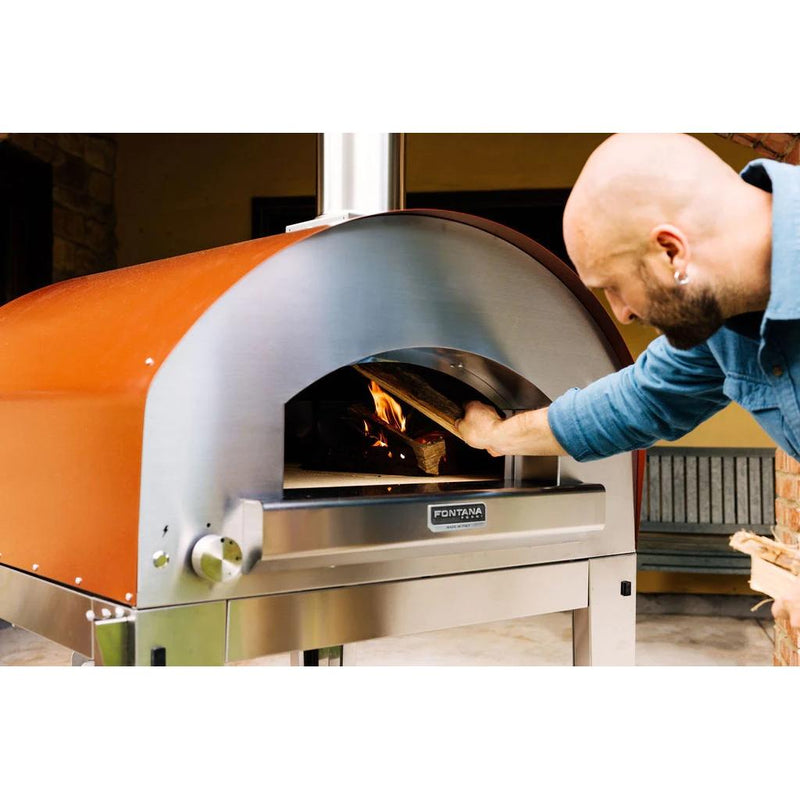 Fontana Forni Roma gas and Wood Napoli Countertop Outdoor Pizza Oven FTROMHR IMAGE 8