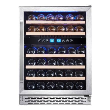 TCL 24-inch Freestanding 46-Bottle Dual Zone Wine Chiller W522F IMAGE 1