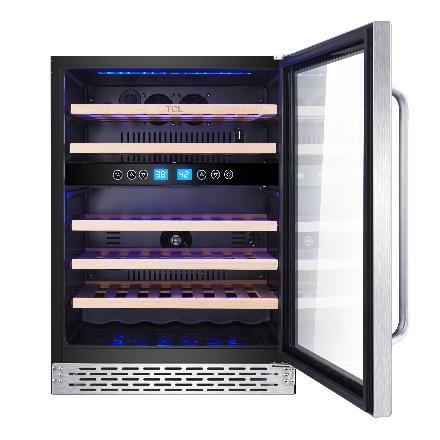 TCL 24-inch Freestanding 46-Bottle Dual Zone Wine Chiller W522F IMAGE 2