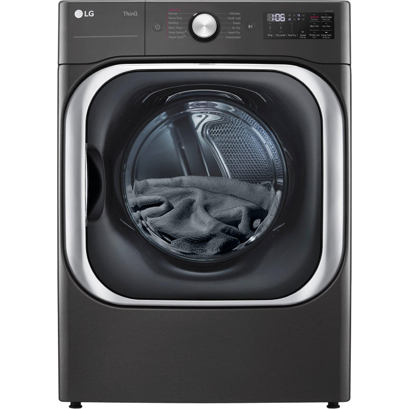 LG 9.0 Cu. Ft. Electric Dryer with Steam and Built-In Intelligence DLEX8900BSP IMAGE 1