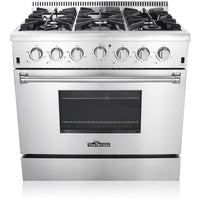 Thor Kitchen 36-inch Freestanding Dual-Fuel Range HRD3606USP IMAGE 1