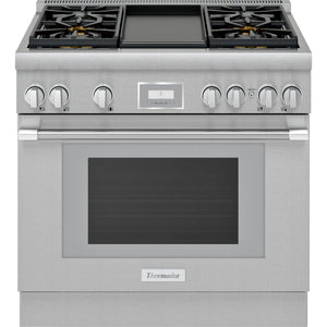 Thermador 36-inch Freestanding Dual Fuel Range PRD364WDHCSP IMAGE 1