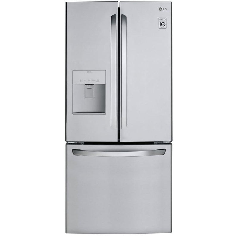 LG 30-inch, 21.8 cu.ft. Freestanding French 3-Door Refrigerator with External Water Dispensing System LRFWS2200SBSP IMAGE 1