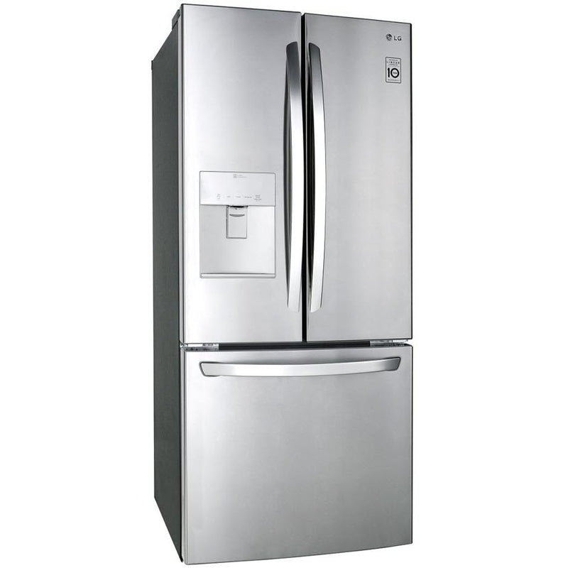 LG 30-inch, 21.8 cu.ft. Freestanding French 3-Door Refrigerator with External Water Dispensing System LRFWS2200SBSP IMAGE 2