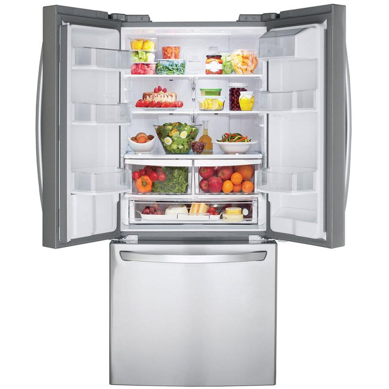 LG 30-inch, 21.8 cu.ft. Freestanding French 3-Door Refrigerator with External Water Dispensing System LRFWS2200SBSP IMAGE 6