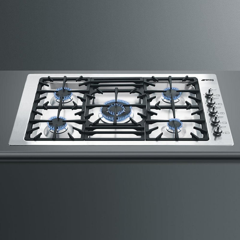 Smeg 36-inch Built-In Gas Cooktop PGFU36XSP IMAGE 2