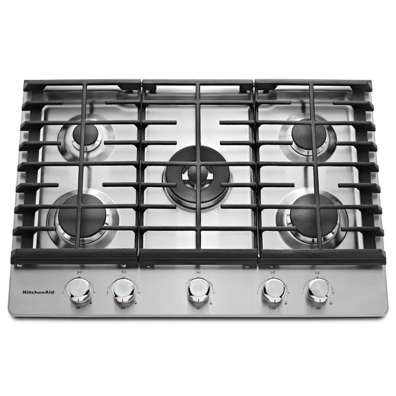 KitchenAid 30-inch Built-In Gas Cooktop with Even-Heat™ Burner KCGS550ESSSP IMAGE 1