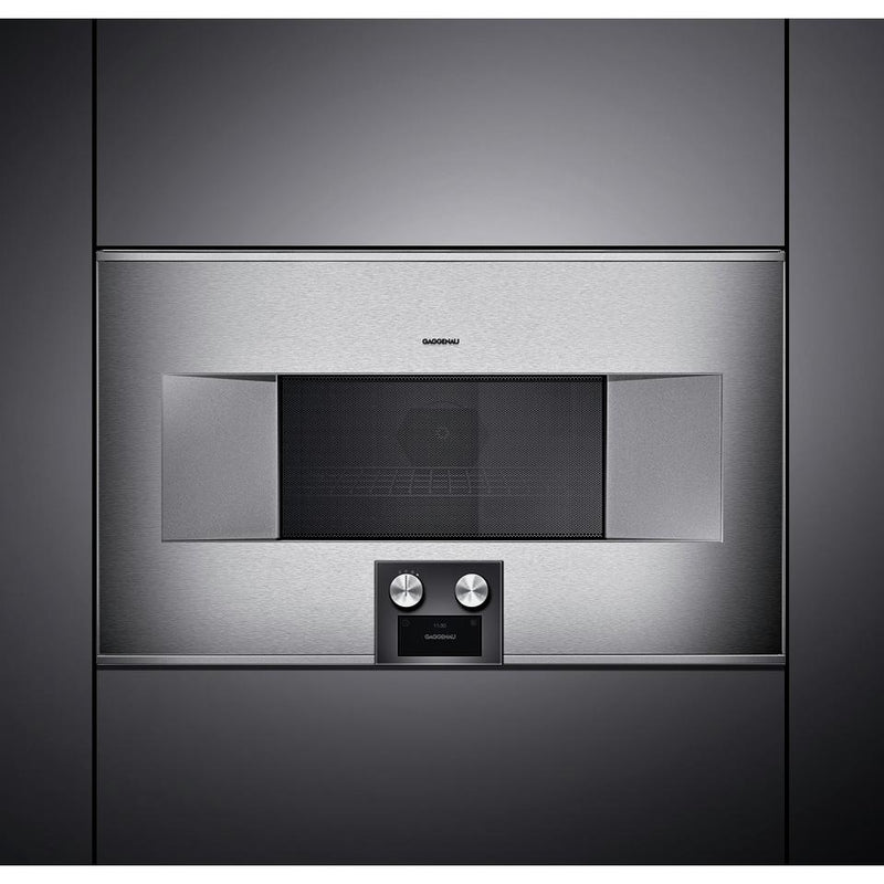 Gaggenau 30-inch, 1.3 cu.ft. Built-in Combi-Microwave Oven with Right Hinge BM484710SP IMAGE 3