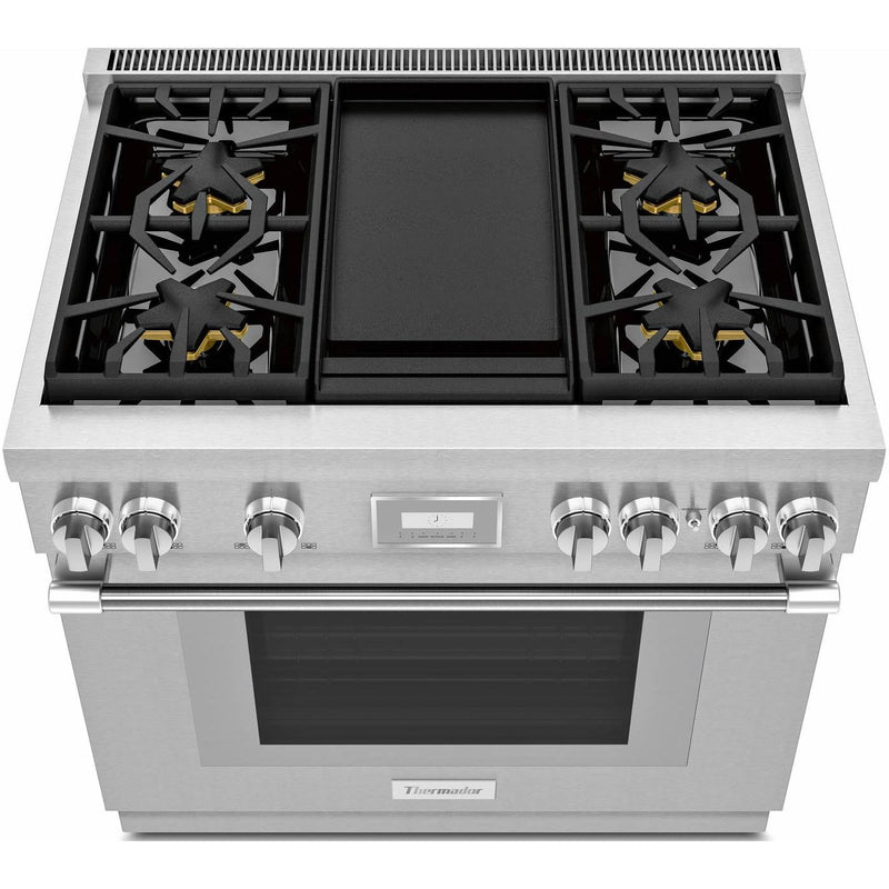 Thermador 36-inch Freestanding Gas Range with ExtraLow® Burners PRG364WDHSP IMAGE 2