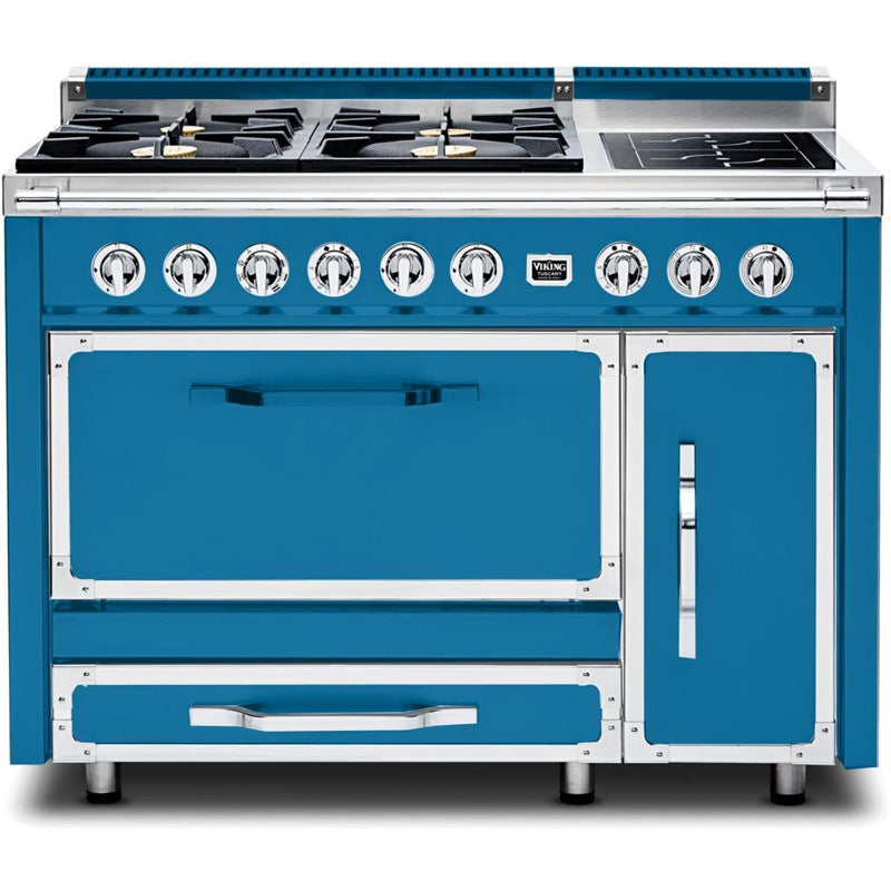Viking 48-inch Freestanding Dual Fuel Range with True Convection Technology TVDR4814IABSP IMAGE 1
