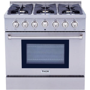 Thor Kitchen 36-inch Freestanding Gas Range HRG3618USP IMAGE 1