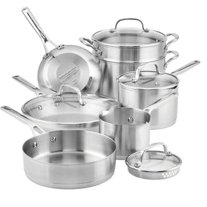 KitchenAid 11-Piece 3-Ply Base Stainless Steel Cookware Set 71001SP IMAGE 1