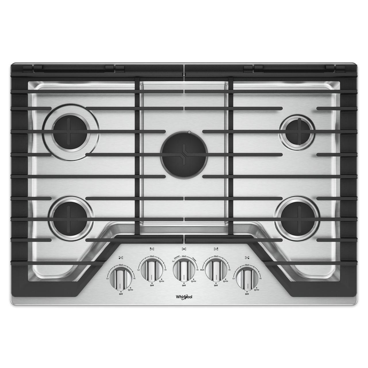 Whirlpool 30-inch Built-In Gas Cooktop with EZ-2-Lift™ WCG97US0HSSP IMAGE 1