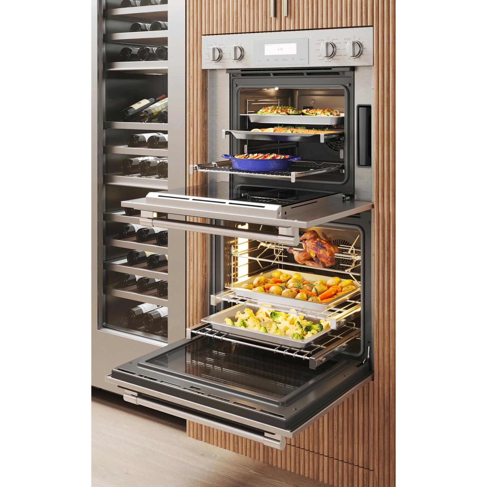 Thermador 30-inch, 7.3 cu. ft. Built-in Double Wall Oven with Steam Convection PODS302B IMAGE 7