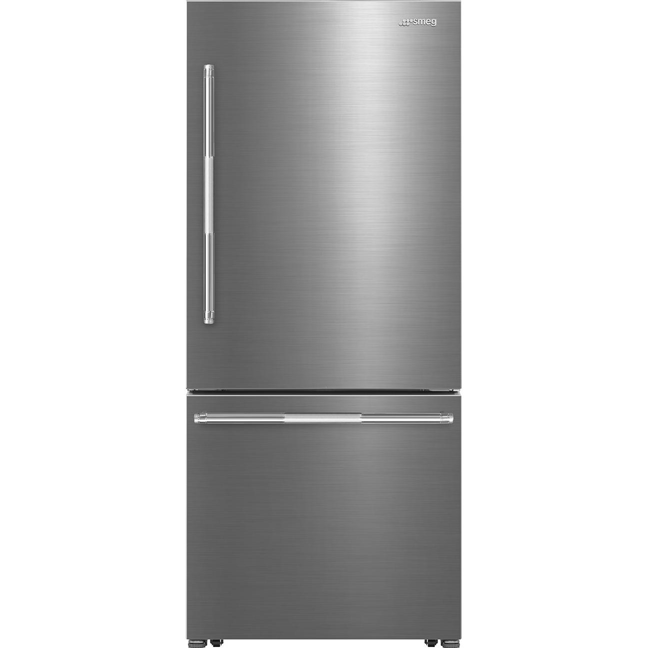 Smeg 30-inch, 16,2 cu. ft. Freestanding Bottom Freezer Refrigerator BM30URXI IMAGE 1