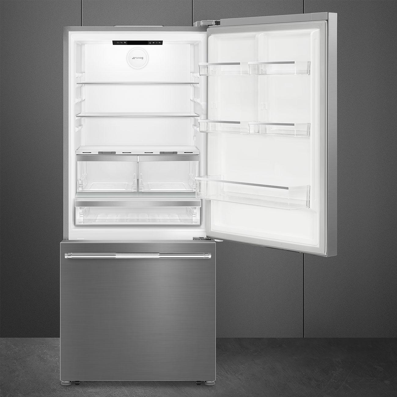Smeg 30-inch, 16,2 cu. ft. Freestanding Bottom Freezer Refrigerator BM30URXI IMAGE 2