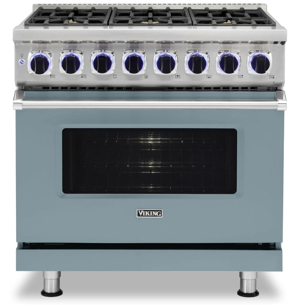 Viking 36-inch Freestanding Dual-Fuel Range with Elevation Burners™ CVDR7362-6BNS IMAGE 1