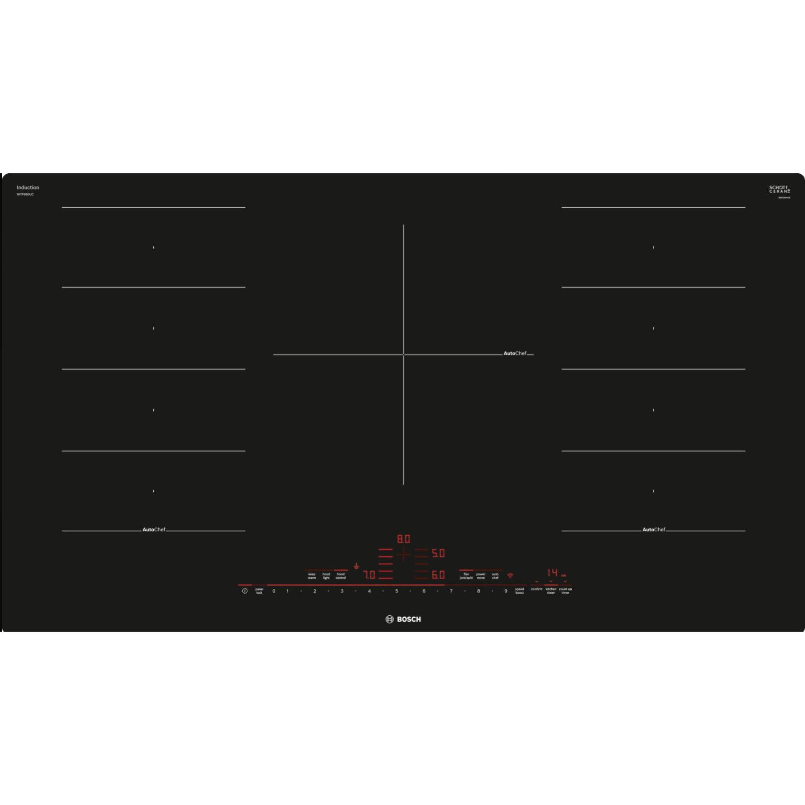 Bosch 36-inch Built-in Induction Cooktop with HomeConnect® NITP660UCBF IMAGE 1