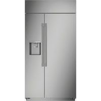 Monogram 42-inch, 24.6 cu.ft. Built-in Side-by-Side Refrigerator with External Water and Ice Dispenser ZISS420DNSSBF IMAGE 1
