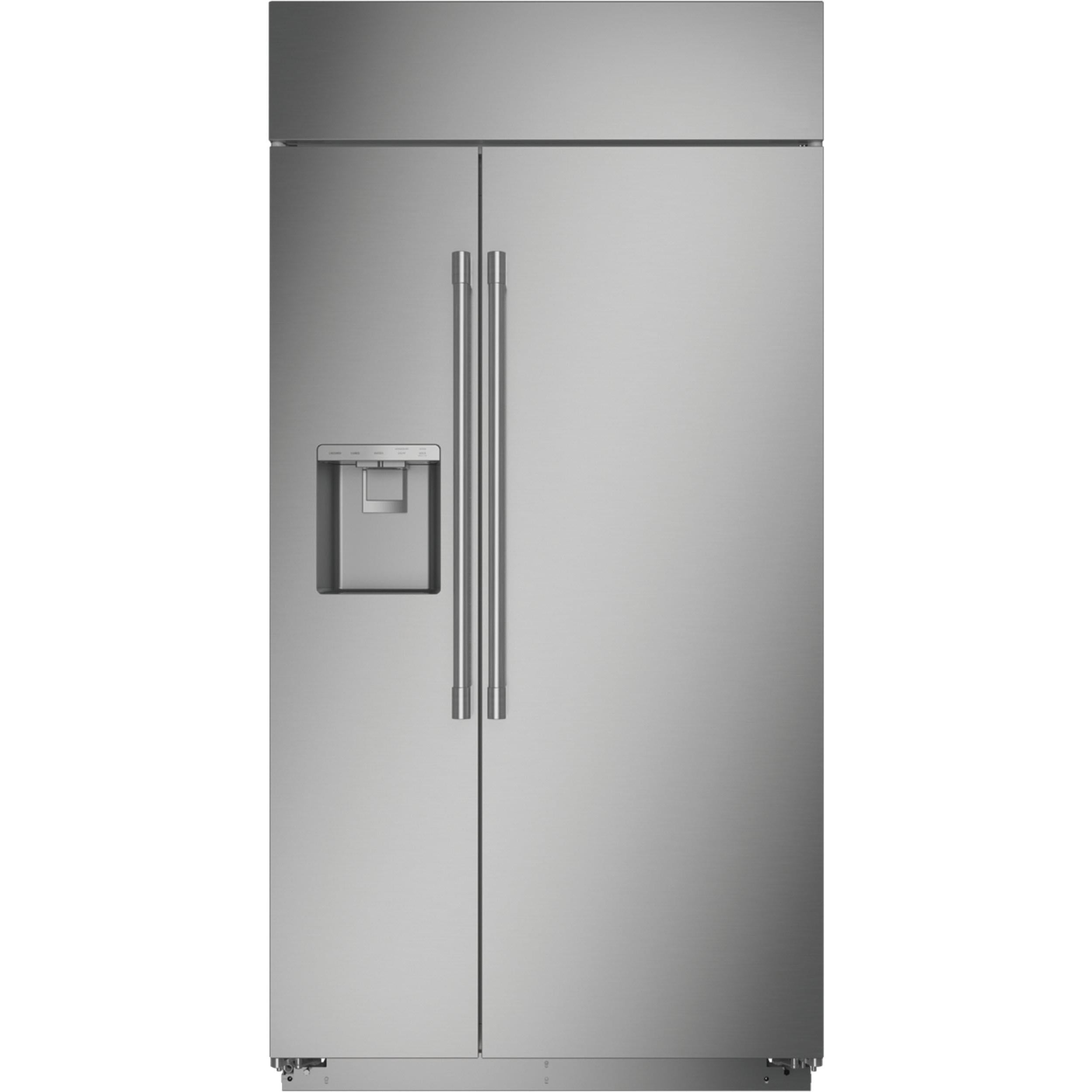 Monogram 42-inch, 24.6 cu.ft. Built-in Side-by-Side Refrigerator with External Water and Ice Dispenser ZISS420DNSSBF IMAGE 1