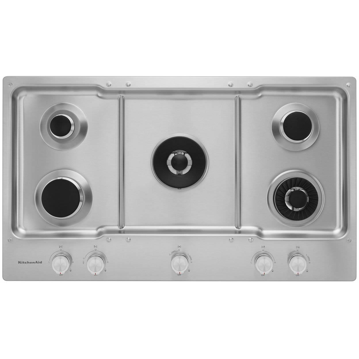 KitchenAid 36-inch Built-in Gas Cooktop with Griddle KCGS956ESSBF IMAGE 2